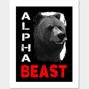 Alpha Animal Fierce Grizzly Bear - Anime Shirt Posters and Art